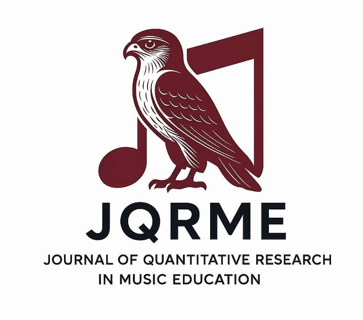 logo for JQRME, a hawk standing in front of music notation